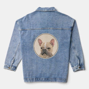 Französischer Bulldog (Sable) Gemälde - Niedlich O Jeansjacke