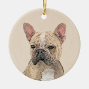 Französischer Bulldog (Sable) Gemälde - Niedlich O Keramik Ornament