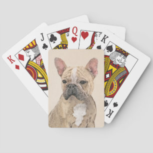 Französischer Bulldog (Sable) Gemälde - Niedlich O Spielkarten
