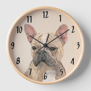Französischer Bulldog (Sable) Gemälde - Niedlich O Uhr