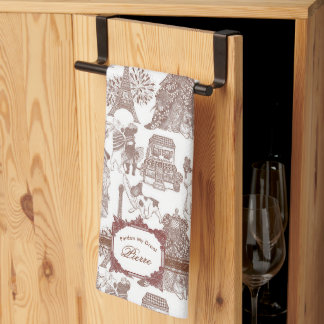 FRANZÖSISCHER BULLDOG Sepia Toile Geschirrtuch