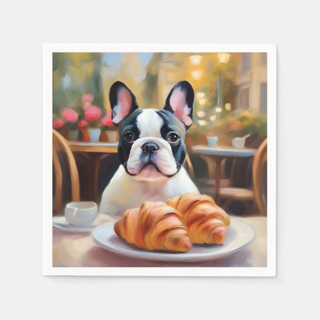 Französischer Bulldog Serenity Impressionist Serviette (Vorderseite)