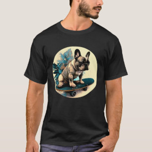 Französischer Bulldog Skateboard Skateboard Skateb T-Shirt