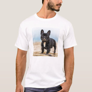 Französischer Bulldog-Spieler im Sand T-Shirt