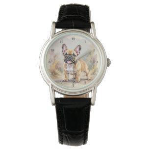 Französischer Bulldog Tan Fawn-farbener Niedlicher Armbanduhr