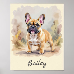 Französischer Bulldog Tan Fawn-farbener Niedlicher Poster