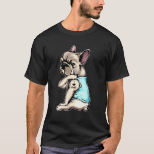 Französischer Bulldog Tattoos I Liebe Vater Hund  T-Shirt