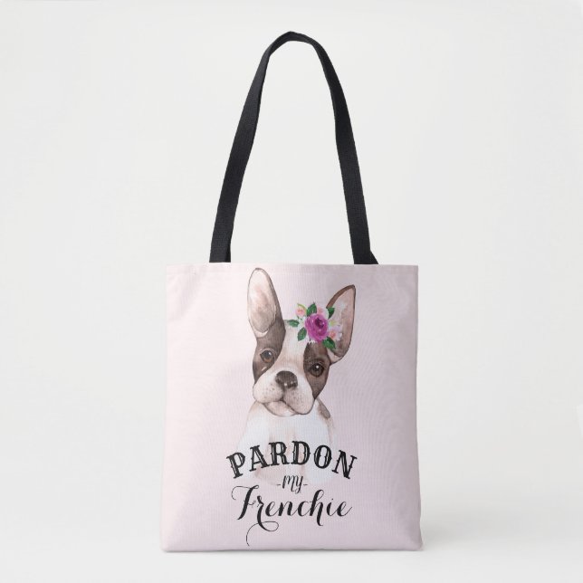 Französischer Bulldog Tote Bag - Rosa (Vorderseite)