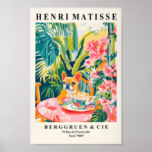 Französischer Bulldog trinken Kaffee, Dopamindekor Poster