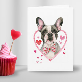 Französischer Bulldog Valentinstag Hund Frenchie H Feiertagskarte