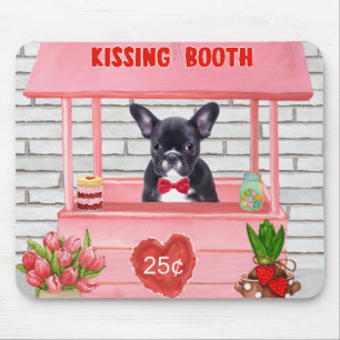 Französischer Bulldog-Valentinstag-Kissingstand Mousepad