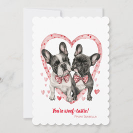 Französischer Bulldog Valentinstag Woof-tastic Fun Feiertagskarte