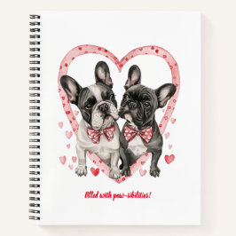 Französischer Bulldog Valentinstag Woof-tastic Fun Notizbuch