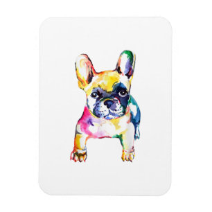 Französischer Bulldog Wasserfarben Hand Gezeichnet Magnet