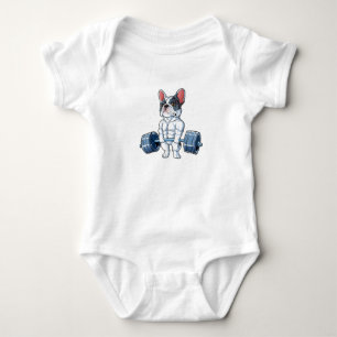 Französischer Bulldog Weightlift Funny Deadlift G Baby Strampler
