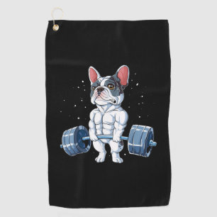 Französischer Bulldog Weightlift Funny Deadlift G Golfhandtuch
