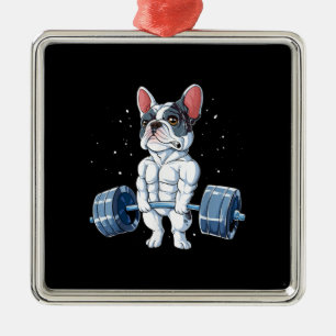 Französischer Bulldog Weightlift Funny Deadlift G Ornament Aus Metall