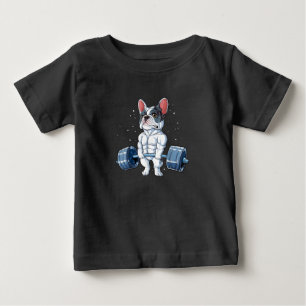 Französischer Bulldog Weightlift Funny Deadlift Gy Baby T-shirt