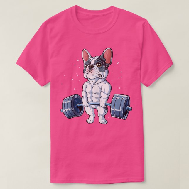 Französischer Bulldog Weightlift Funny Deadlift Mä T-Shirt (Design vorne)