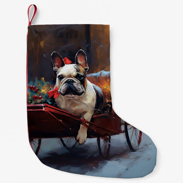 Französischer Bulldog Weihnachtsfeiertag Kleiner Weihnachtsstrumpf (Vorderseite)