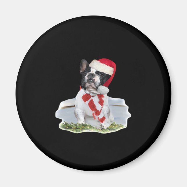 Französischer Bulldog Weihnachtsfeiertage Geschenk Magnet (Vorne)