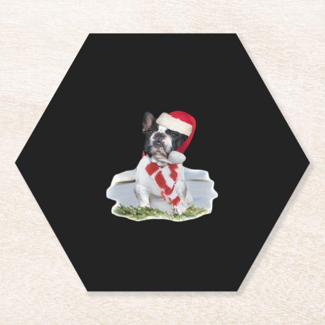 Französischer Bulldog Weihnachtsfeiertage Geschenk Untersetzer (Vorderseite)