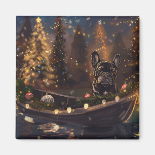 Französischer Bulldog Weihnachtsfest Reise Magnet