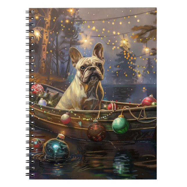 Französischer Bulldog Weihnachtsfest Reise Notizblock (Vorderseite)