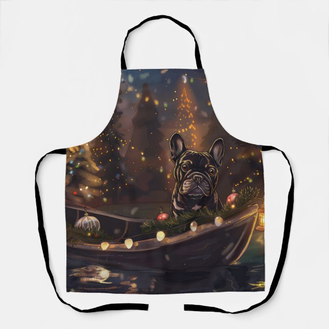 Französischer Bulldog Weihnachtsfest Reise Schürze (Vorderseite)