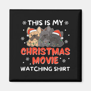 Französischer Bulldog Weihnachtsfilm Watching Men Magnet
