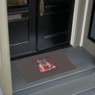Französischer Bulldog Weihnachtslicht Ugly Sweater Fußmatte