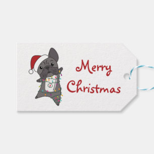 Französischer Bulldog Weihnachtsschnee Winter Tier Geschenkanhänger