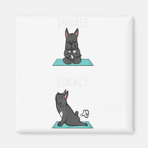 Französischer Bulldog Yoga Inhale Exhale Funny Dog Magnet