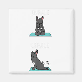 Französischer Bulldog Yoga Inhale Exhale Funny Dog Magnet