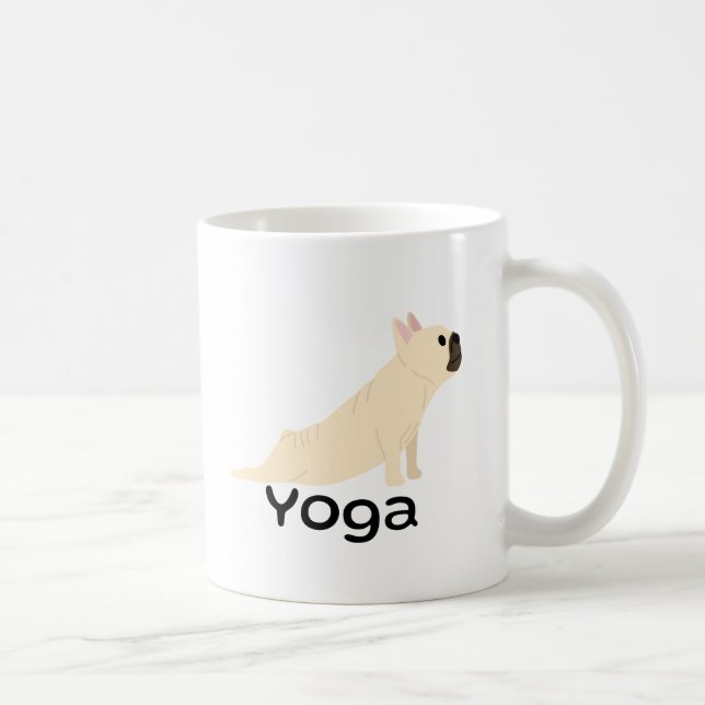 Französischer Bulldog Yoga Lover Funny Dog Meditat Kaffeetasse (Rechts)