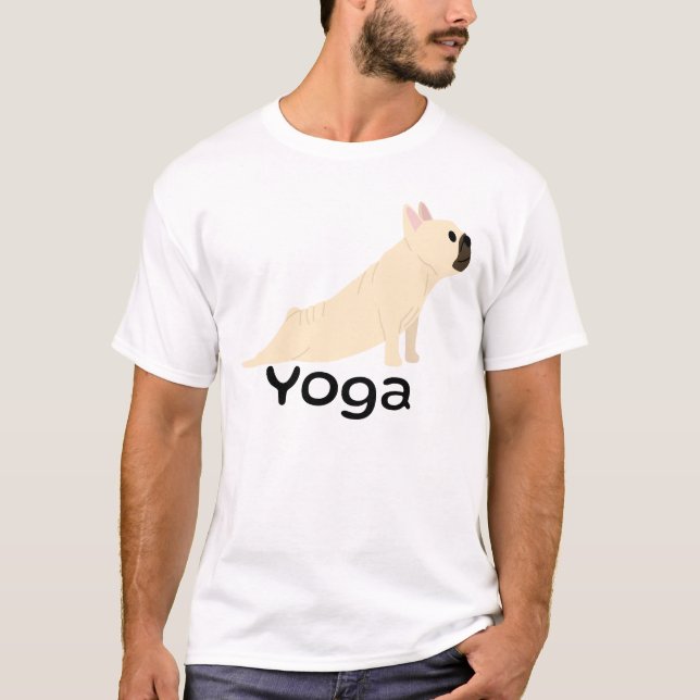 Französischer Bulldog Yoga Lover Funny Dog Meditat T-Shirt (Vorderseite)