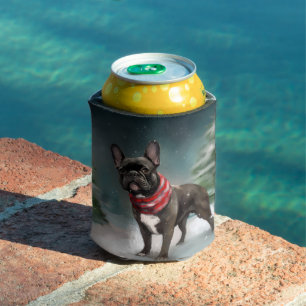 Französischer Bulldog zu Weihnachten im Schnee Dosenkühler