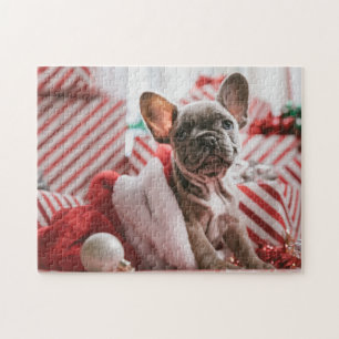 Französischer Bulldog zu Weihnachten Puzzle