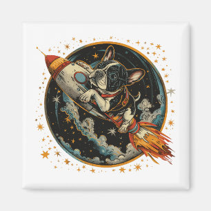 Französischer Bulldogge-Astronaut Magnet