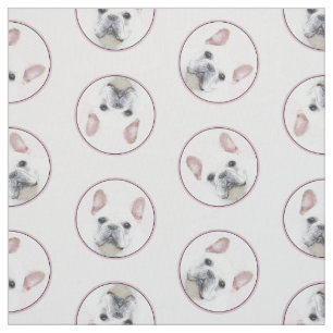 Französischer Bulldogge Malerei Weißes Cream Pet H Stoff