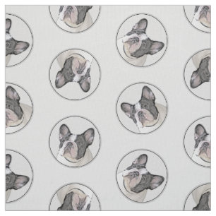 Französischer Bulldogge Malerei White Black Pied D Stoff