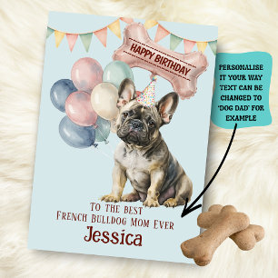 Französischer Bulldogge Mama/Papa Geburtstag Karte