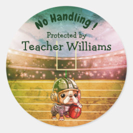 Französischer Bulldogge-Rückstreitlehrer Runder Aufkleber