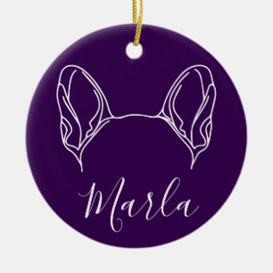 Französischer Bulldogge-Schmuck (Om Logo) Keramik Ornament