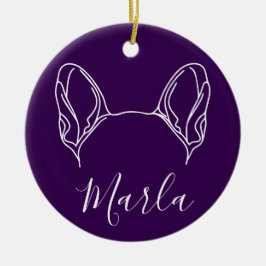 Französischer Bulldogge-Schmuck (Pfotenabdrücke) Keramik Ornament