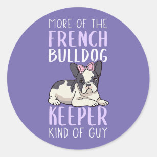 Französischer Bulldoggen-Hüter-Design für Männer Runder Aufkleber