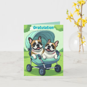 Französischer Bulldoggen-Kinderwagen Karte