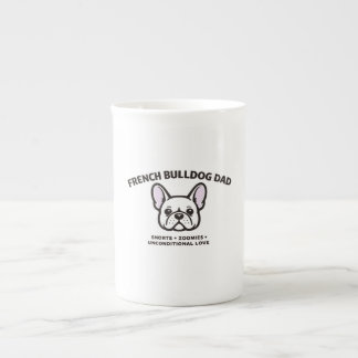 Französischer Bulldoggen-Vater Prozellantasse