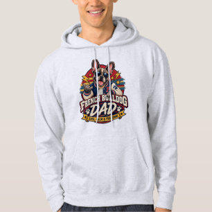 Französischer Bulldoggen-Vater Retro-Uni-Sonnenbri Hoodie