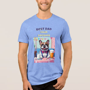 Französischer Bulldoggen-Vater Vatertag Tri-Blend Shirt